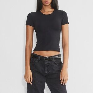 Aritzia Babaton Black Sculpted Tee